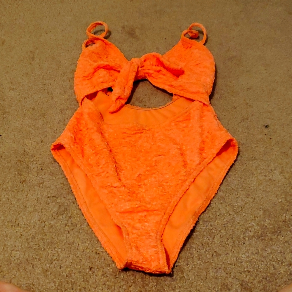 Coral Shein One Piece with Cutout